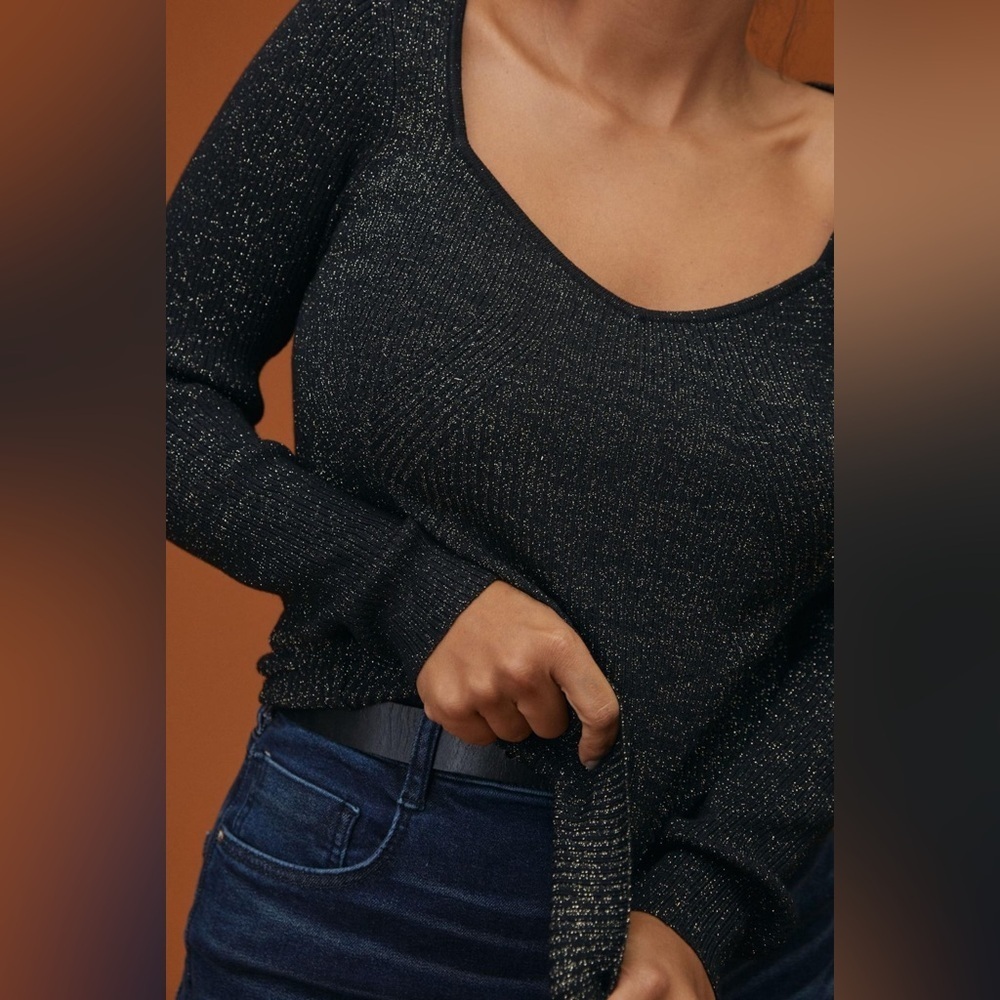 NWOT Anthropologie Bodycon Ribbed Pullover Sweater Top,‎ Size XS